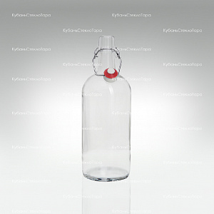 Бутылка «Бугельная» 1л. (Прозрачная) стеклянная с пробкой оптом и по оптовым ценам в Новороссийске
