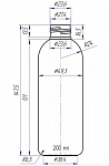 Флакон 0,200 л пластик черный (Din 24/410)