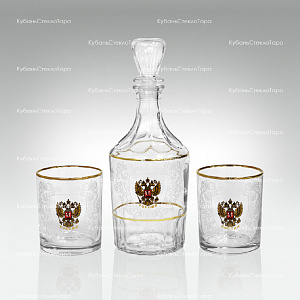 Набор подарочный Россия 3пр (графин Цезарь + 2 стакана 250мл) оптом и по оптовым ценам в Новороссийске