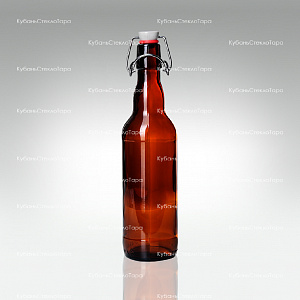Бутылка «Бугельная» 0,500 л. (Коричневая) стеклянная с пробкой оптом и по оптовым ценам в Новороссийске