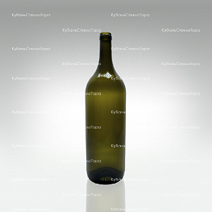 Бутылка 1,0  Бордо оливковая стекло оптом и по оптовым ценам в Новороссийске