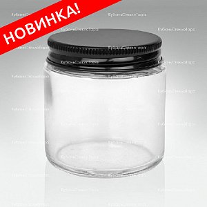 0,100 ТВИСТ прозрачная банка стеклянная с черной алюминиевой крышкой оптом и по оптовым ценам в Новороссийске